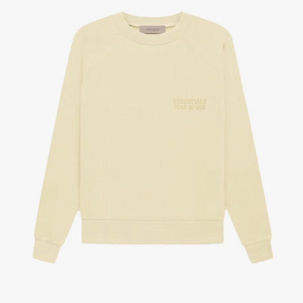 Fear of God Essentials crewneck yellow sweatshirt